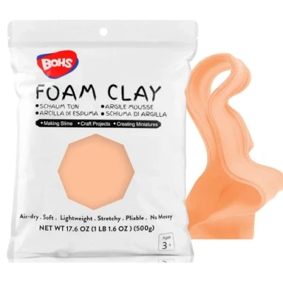 Afbeelding van BOHS Perzik Huid Modellerende Foam Klei Zacht, Luchtdrogend voor Schoolprojecten, Cosplay, Nep Bakken, Slijm Benodigdheden 500 gram