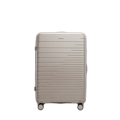 Afbeelding van WITTCHEN FUERTA Line Grote koffer Harde Bagage Uitbreidbare in polypropyleen met glanzende riemen 4 dubbele zwenkwielen Telescopisch handvat TSA slot Maat L Beige