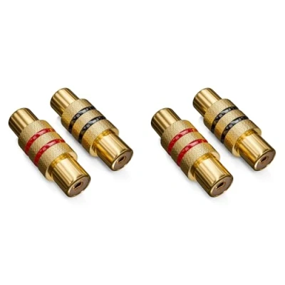 Afbeelding van deleyCON 4 Stuks RCA Koppeling als SET 2x Zwart Rood Audio Video Adapter Bus naar Connector