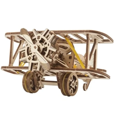 Afbeelding van UGears modelbouw hout mini Tweedekker / Biplane