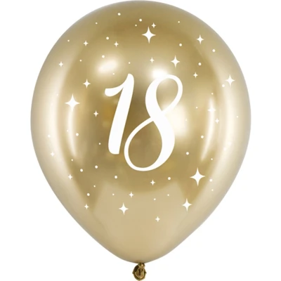 Afbeelding van Partydeco Glossy ballonnen gold 18 jaar (6 stuks)