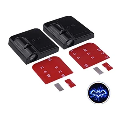 Afbeelding van Youngine 2 Stuks Draadloze Autodeur LED Projector Licht Hoffelijkheid Welkom Vleermuis Logo Shadow Lamp Ghost Light Werkt op Batterij Met Magneet Sensor