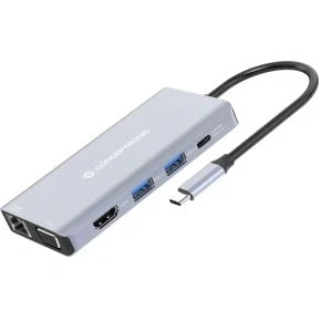Afbeelding van Conceptronic DONN20G 10 in 1 USB 3.2 Gen dockingstation, HDMI, VGA, A 3.0, SD, TF/MicroSD, Audio, GbE LAN, 100 W PD