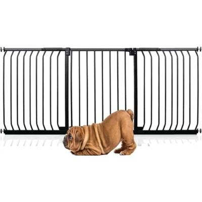 Afbeelding van Bettacare Elite Hondenhek Assortiment, 197cm 206cm (23 opties beschikbaar), Mat Zwart, Traphekje Zonder Boren Hek voor Honden en Puppy&#039;s, Huisdier Hond Barrière, Eenvoudige Installatie