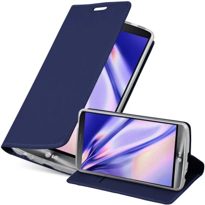 Afbeelding van Cadorabo Hoesje geschikt voor LG G3 in CLASSY DONKER BLAUW Beschermhoes met magnetische sluiting, standfunctie en kaartvakje Book Case Cover Etui