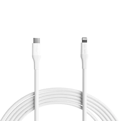 Afbeelding van Amazon Basics USB 2.0 C naar Lightning kabel (met MFi certificering), 3,0 meter, wit