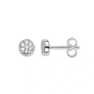 Afbeelding van Thomas SABO Sparkling Circles Oorbellen, Dames, Maat: One Size, Silberfarben/weiß