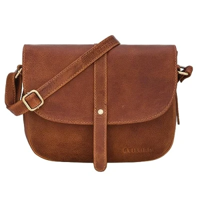 Afbeelding van STILORD &#039;Kira&#039; Schoudertas Vrouwen Leder Vintage Kleine Handtas Leer Klassieke Avondtas Partytas Tas voor Dames Echt Leer, Kleur:arona bruin
