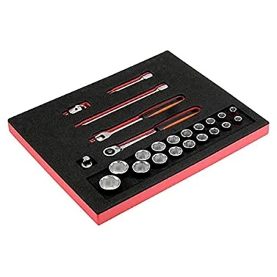 Afbeelding van Bahco Foaminlay Fit&amp;Go 2/3 met doppen en toebehoren 1/2&quot; 24 delig FF1F2202