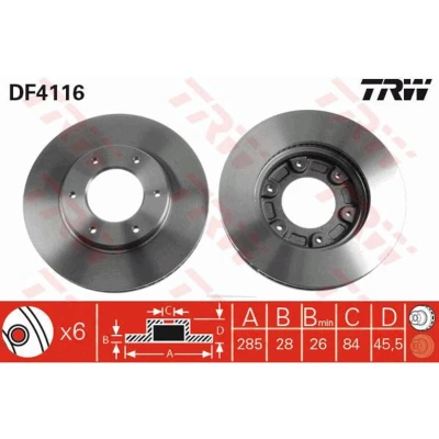 Afbeelding van Trw Remschijf DF4116