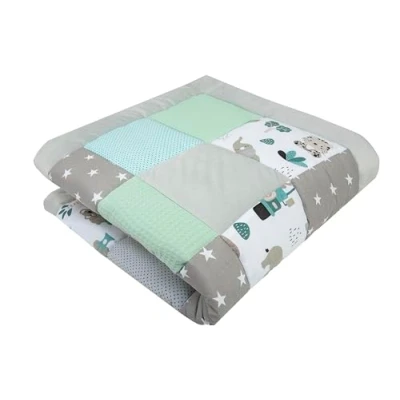 Afbeelding van Medi Partners Kruipdeken 100% Katoen 100x100cm Multifunctioneel Dik Zacht Speelkleed Babyboxinzet