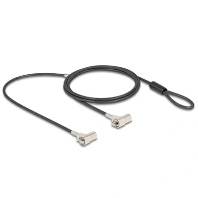 Afbeelding van Navilock Kabel met dubbele laptopzekering, Beveiliging van notebooks, Zilver