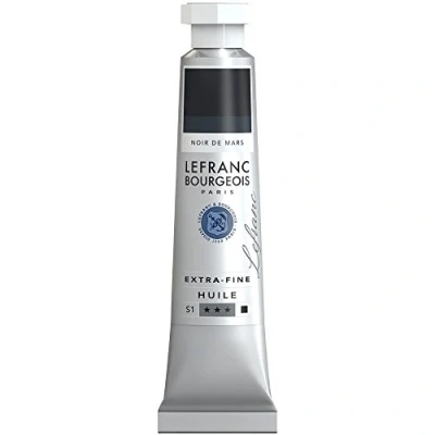 Afbeelding van Lefranc Bourgeois 405021 Extra fijne olieverf met hoogwaardige kunstenaarspigmenten, lichtecht, verouderingsbestendig 20ml Tube, Mars Black