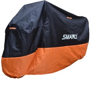 Afbeelding van SMARCY Afdekzeil voor motorfiets, XXL, beschermhoes scooter, van polyester, ter bescherming motorfiets tot buiten, winter, 125 x 105 265 cm, zwart en oranje