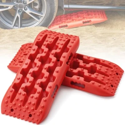 Afbeelding van VEVOR 2 stuks tractieborden tractietape PP modder sneeuwzand kort rood