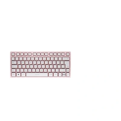 Afbeelding van Cherry KW 7100 MINI BT, compact multi apparaat toetsenbord met drie Bluetooth kanalen, UK lay out (QWERTY), plat ontwerp, inclusief draagtas, Blossom