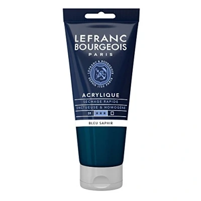Afbeelding van Lefranc Bourgeois 300446 fijne acrylverf, hoog gepigmenteerd, goede dekking, romige homogene textuur 80ml tube, Sapphire Blue