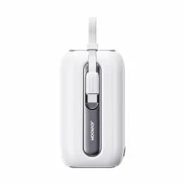 Afbeelding van Mini powerbank met Lightning en USB C kabels 10.000mAh 22,5W Wit
