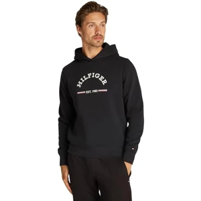 Afbeelding van Tommy Hilfiger Heren RONDALL HOODY Pullover Hoodie, Zwart, XS, XS