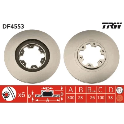 Afbeelding van Trw Remschijf DF4553