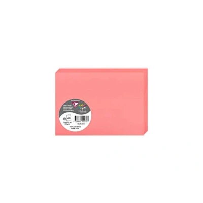 Afbeelding van Clairefontaine 2235C, verpakking van 25 dubbele kaarten, formaat C6, 11 x 15,5 cm, 210 g/m², kleur Litchi, uitnodigingskaarten voor evenementen en wedstrijden, serie pollen, premium papier, glad