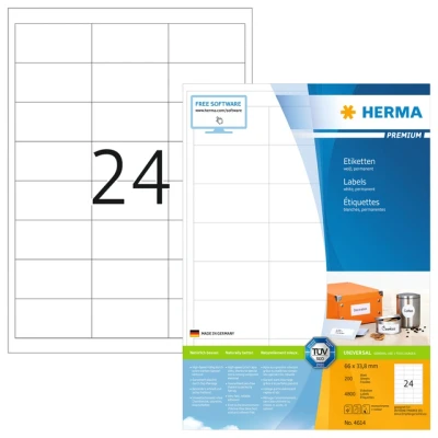 Afbeelding van Etiket HERMA 4614 66x33.8mm premium wit 4800stuks