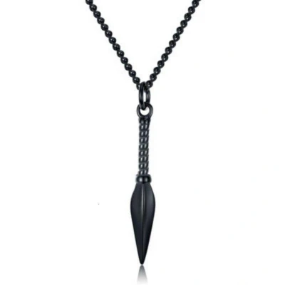 Afbeelding van Speerpunt Heren Ketting met Hanger Goud Zwart Kettingen Cadeau voor Man Mannen Cadeautjes