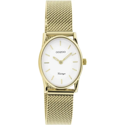 Afbeelding van OOZOO Vintage series goudkleurige horloge met metalen mesh armband C20258