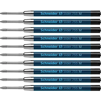 Afbeelding van 10x Balpenvulling Schneider Slider Jumbo 755 zwart medium