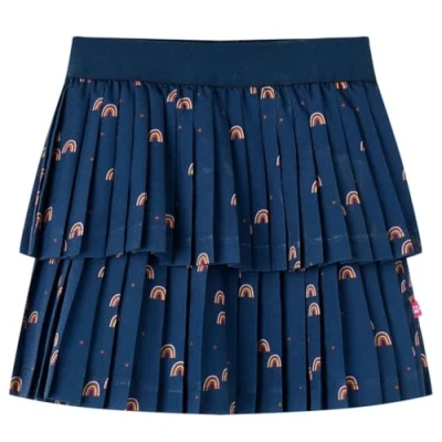Afbeelding van Kinderrokje met regenbogenprint 116 marineblauw