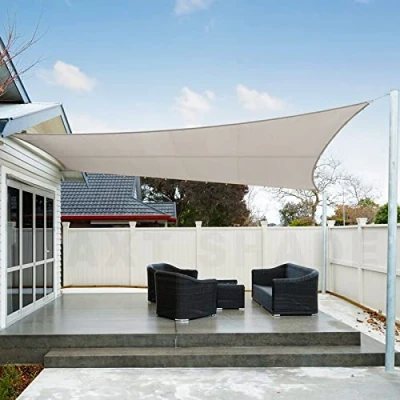 Afbeelding van AXT SHADE Schaduwzeil 4x5m Rechthoek Waterdicht 95% UV Bestending voor Buiten Luifel Balkon Tuin Taupe