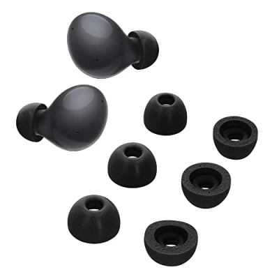 Afbeelding van kwmobile 6x cover voor oordopjes geschikt Samsung Galaxy Buds 2 Van memory foam in zwart Maat S, M en L
