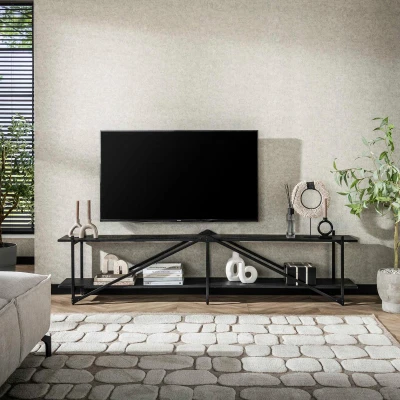 Afbeelding van Fraaai Kingsley tv meubel 220 cm XL grijs Hout