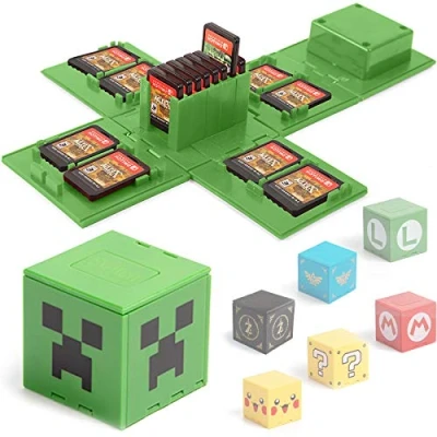 Afbeelding van Games Opberghoes voor Switch Video Game Kaarthouder Beschermend Opbergsysteem Card Organizer Reiscontainer Box Harde Shell met 16 Slots (M Green)