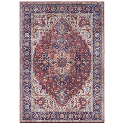 Afbeelding van Vintage Tapijt/Vloerkleed Anthea Rood/paars 80x200 Cm