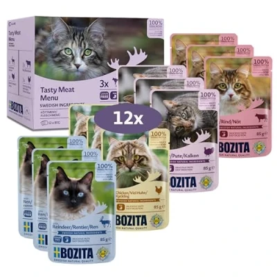 Afbeelding van Bozita Mapjes in saus met vlees multibox 12x85 g zakje natvoer voor katten portiezak
