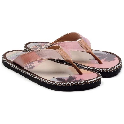 Afbeelding van GOBY Palm trees Slippers Sandalen Hoge kwaliteit Handmade Maat 38