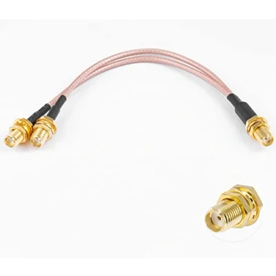 Afbeelding van Vecys SMA splitterkabel vrouwelijk naar dubbele vrouwelijke connector Coaxiale kabel 3 weg splitter V type RG316 6 &quot;/15 CM voor 2G 3G 4G LTE Antennerouter Gateway Modem MiFi Mobiele hotspot