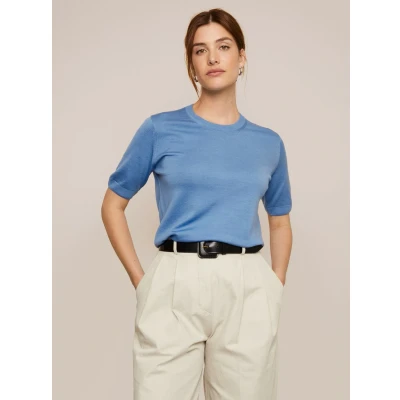 Afbeelding van Cipress knitted jumper Mid blue / L