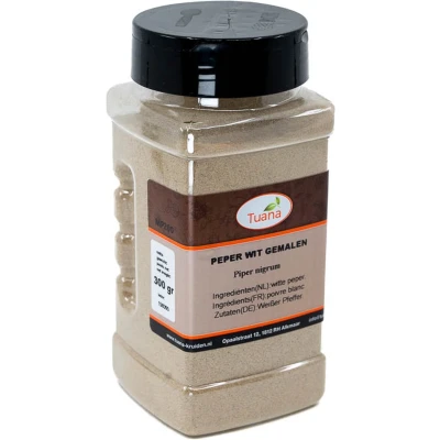 Afbeelding van Tuana Kruiden Peper Wit Gemalen Strooibus 190 Gram MP0207