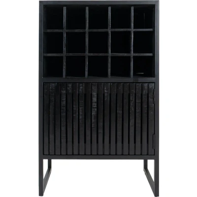 Afbeelding van Home67 Wijnkast Loek 90 x 55 cm Zwart Mangohout