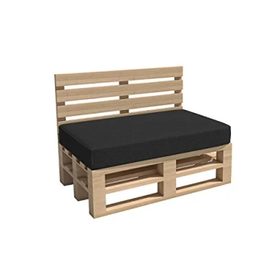 Afbeelding van Chilly Pilley Palletkussen Tuinkussen Binnen Buiten Wasbaar Afneembaar Zitkussen Rugkussen (Zitkussen 120x60x15, Zwart)