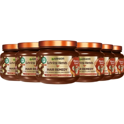Afbeelding van 6x Garnier Loving Blends Honing Goud Haarmasker 340 ml