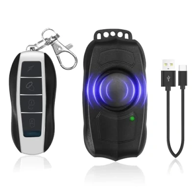 Afbeelding van Fietsalarm met afstandsbediening, USB oplaadbaar, waterdicht, anti diefstal, trillingen, bewegingssensor, alarm, fiets, elektrische scooter, motorfiets, super luid geluid, 120 dB