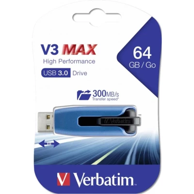 Afbeelding van Verbatim V3 MAX USB 3.0 stick, 64 GB blauw