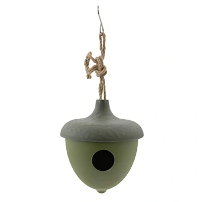 Afbeelding van Point Virgule vogelhuisje eikel Groen / 16,4 x 18,7 cm Bamboevezel