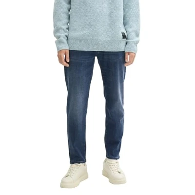 Afbeelding van TOM TAILOR Denim Heren Tapered Slim Fit Jeans, 10128 Overdyed Blue Denim, 29W x 30L