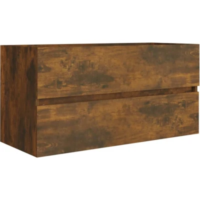 Afbeelding van vidaXL Wastafelkast 90x38,5x45 cm bewerkt hout gerookt eikenkleurig