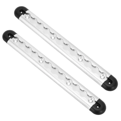 Afbeelding van QWORK® 2st. 30 cm aluminium airlinerail met eindkappen, ladingzekeringsrails voor vrachtwagens en campers