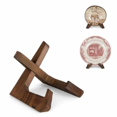 Afbeelding van ANBOXIT Plaatstandaard, 3,5 inch komstandaards voor display, houten schildersezelframehouder, displaystandaard grote diepe kommen, schalen en borden, H x 4,8 B 4 D (voor